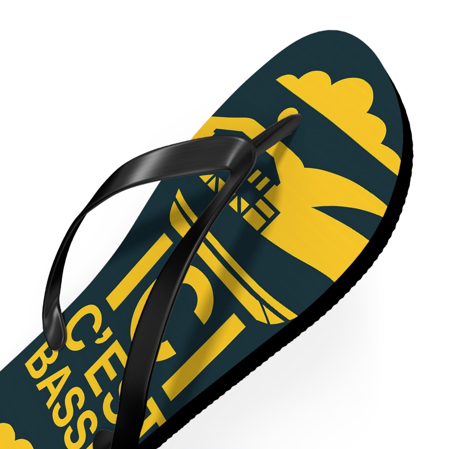 Tongs « ICI C’EST BASSIN » – Tongs de plage uniques, souvenir du Bassin d’Arcachon, confort et style été