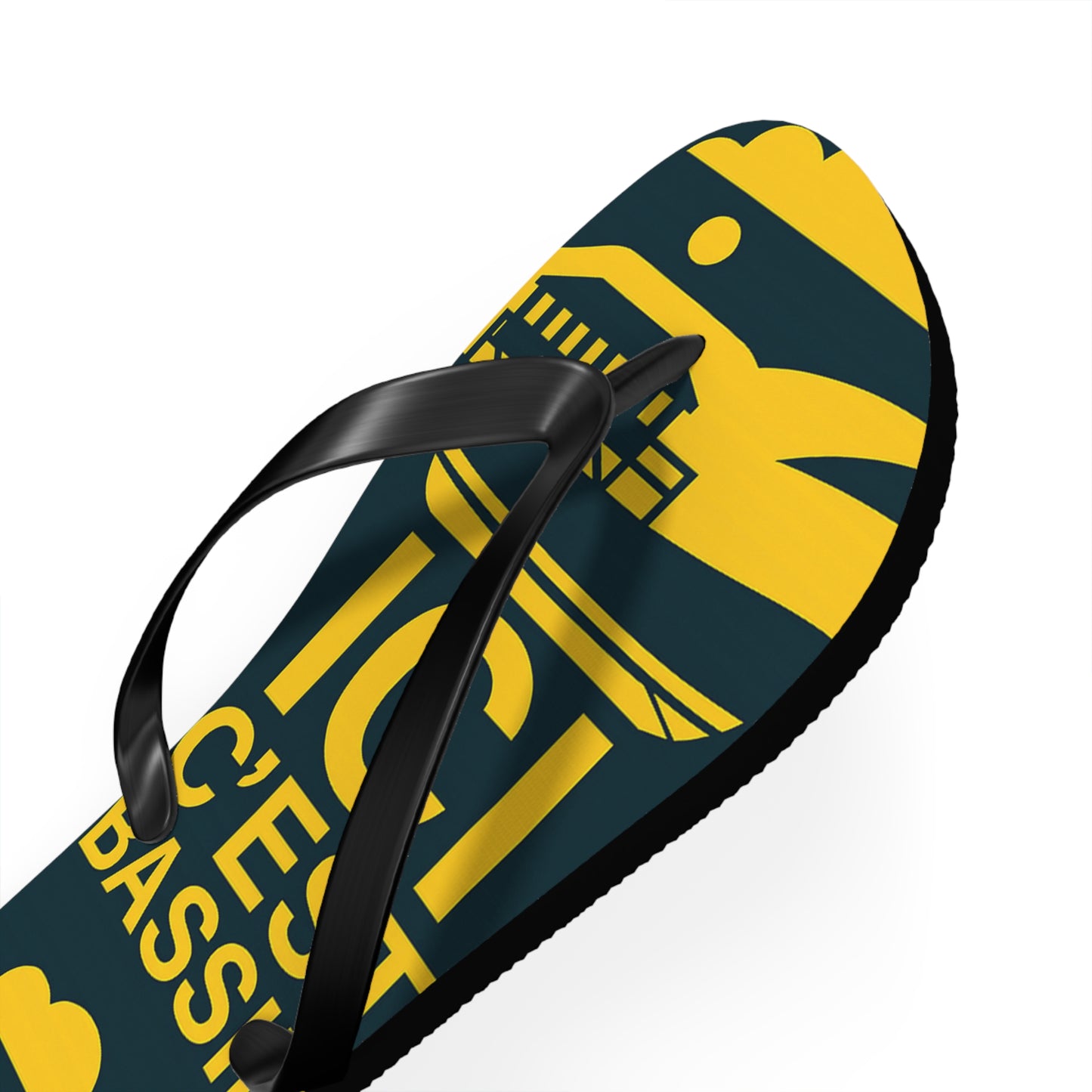 Tongs « ICI C’EST BASSIN » – Tongs de plage uniques, souvenir du Bassin d’Arcachon, confort et style été