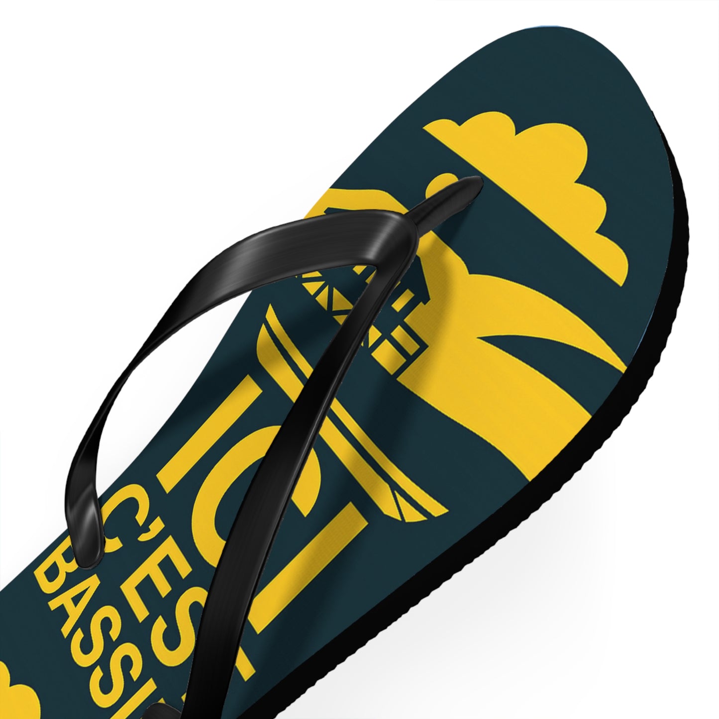 Tongs « ICI C’EST BASSIN » – Tongs de plage uniques, souvenir du Bassin d’Arcachon, confort et style été