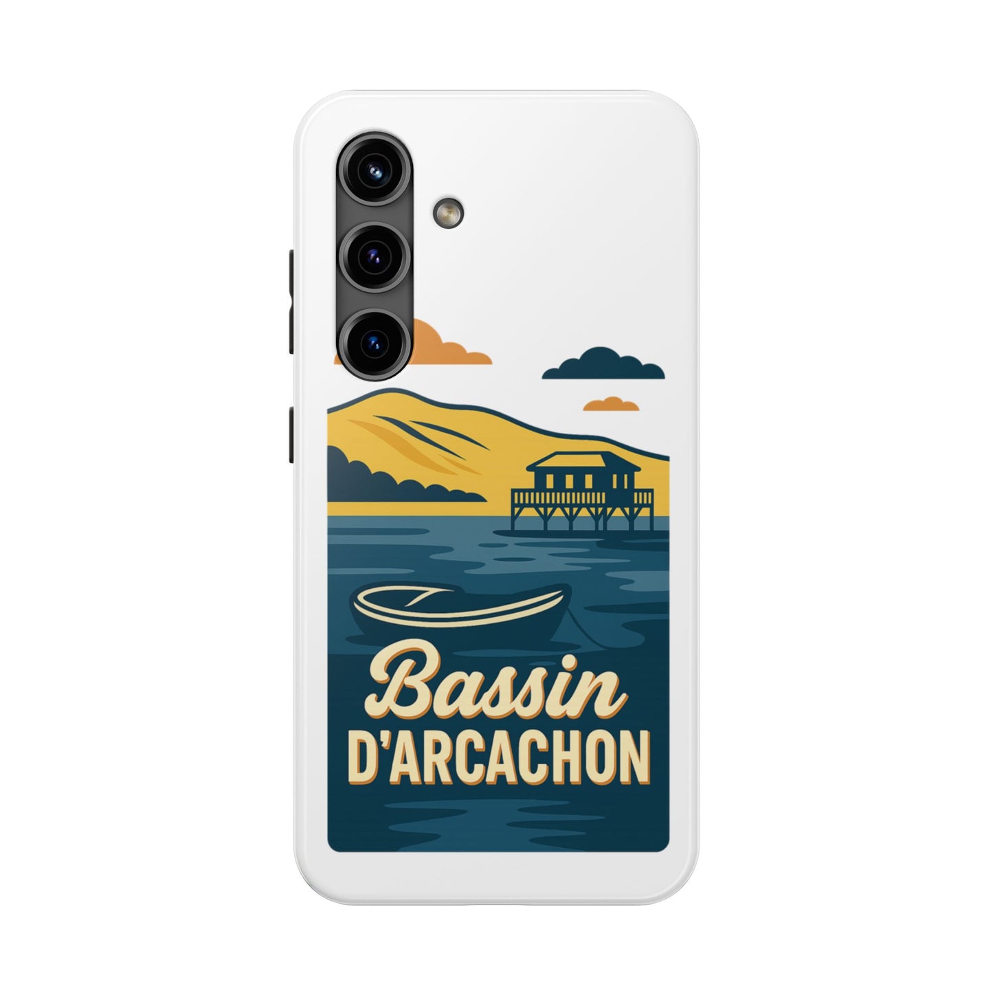 Coque robuste Bassin d’Arcachon • Cabanes tchanquées & océan • Protection premium | BAMg