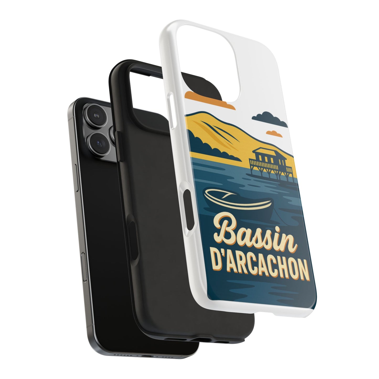 Coque robuste Bassin d’Arcachon • Cabanes tchanquées & océan • Protection premium | BAMg