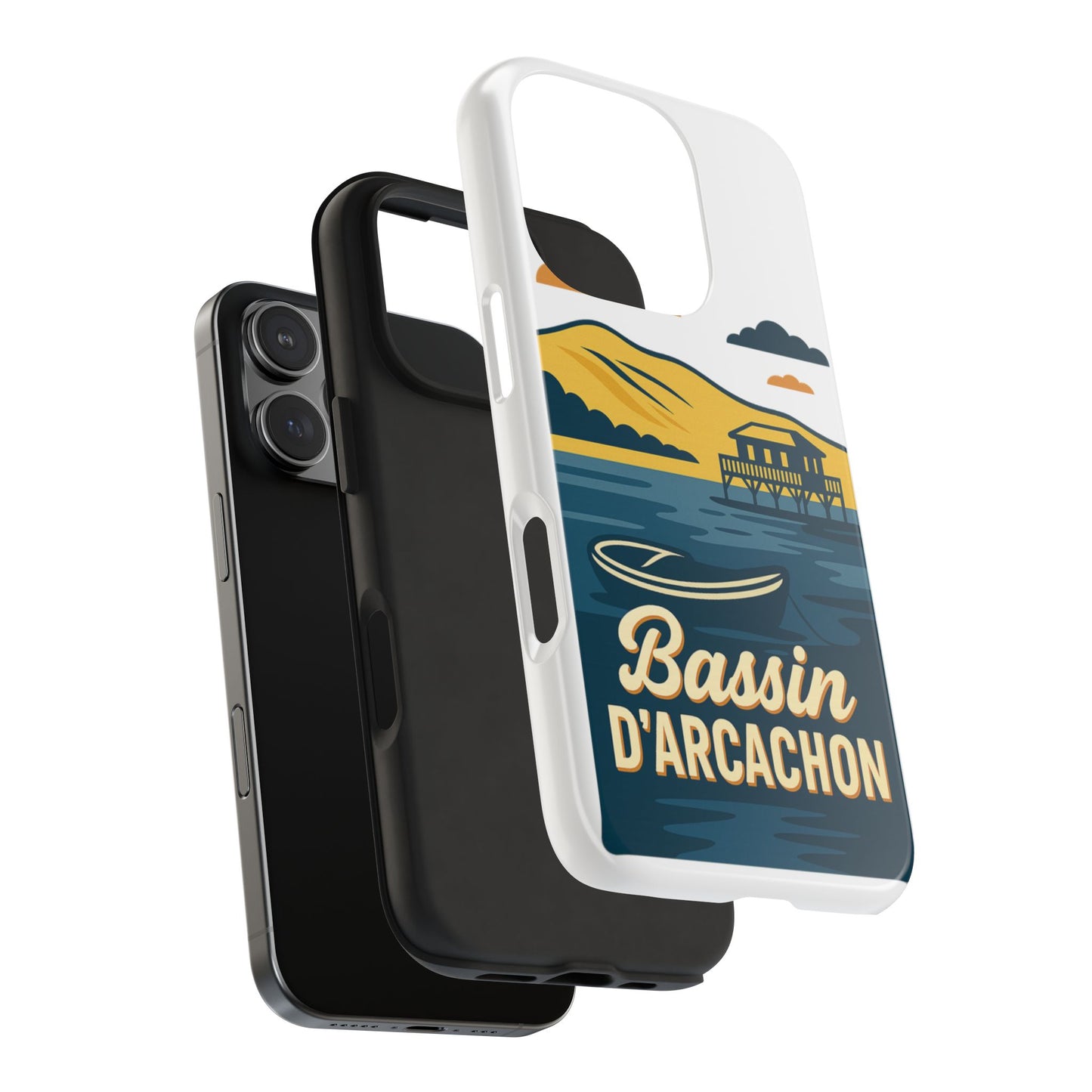 Coque robuste Bassin d’Arcachon • Cabanes tchanquées & océan • Protection premium | BAMg