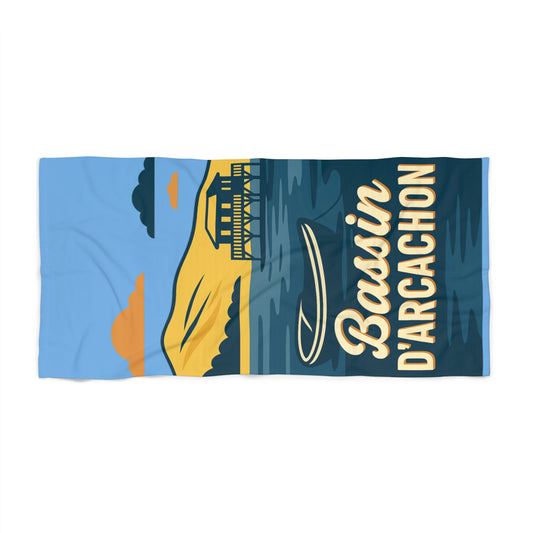 FR : Serviette de plage premium BAMG – Design exclusif Bassin d’Arcachon EN : BAMG Premium Beach Towel – Exclusive Arcachon Bay Design