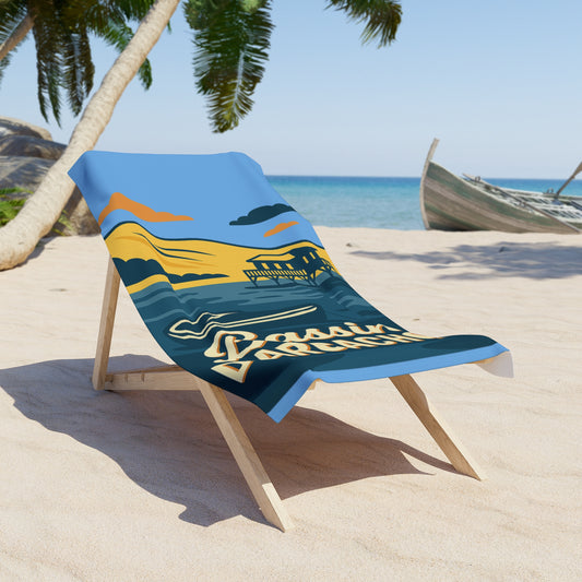 FR : Serviette de plage premium BAMG – Design exclusif Bassin d’Arcachon EN : BAMG Premium Beach Towel – Exclusive Arcachon Bay Design