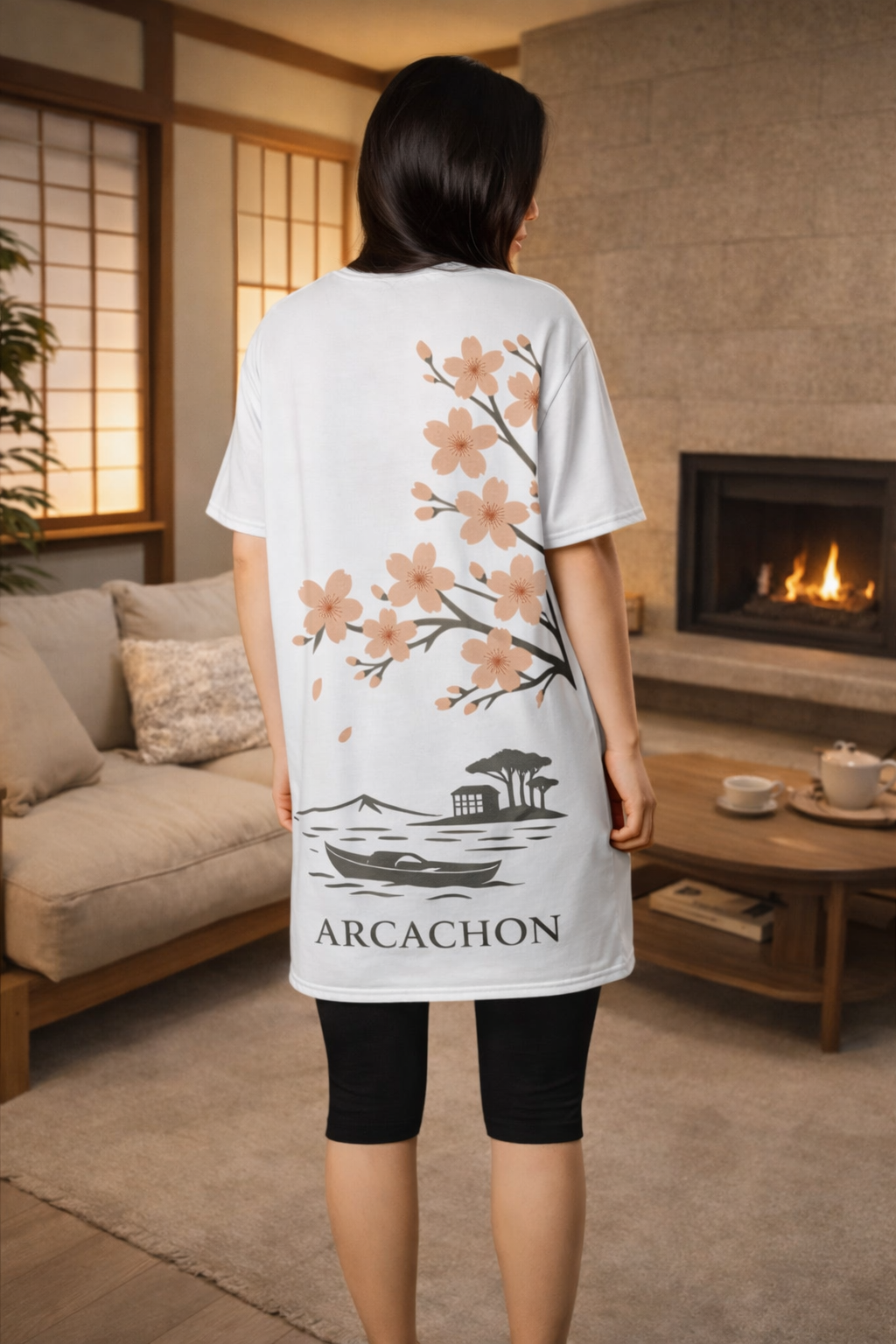 T-shirt BAMG “Sakura x Arcachon” – L’élégance japonaise rencontre l’âme du Bassin