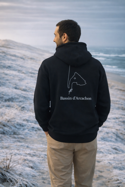 Sweat unisexe “Tracé Blanc” – Bassin d’Arcachon Édition Signature | BAMG