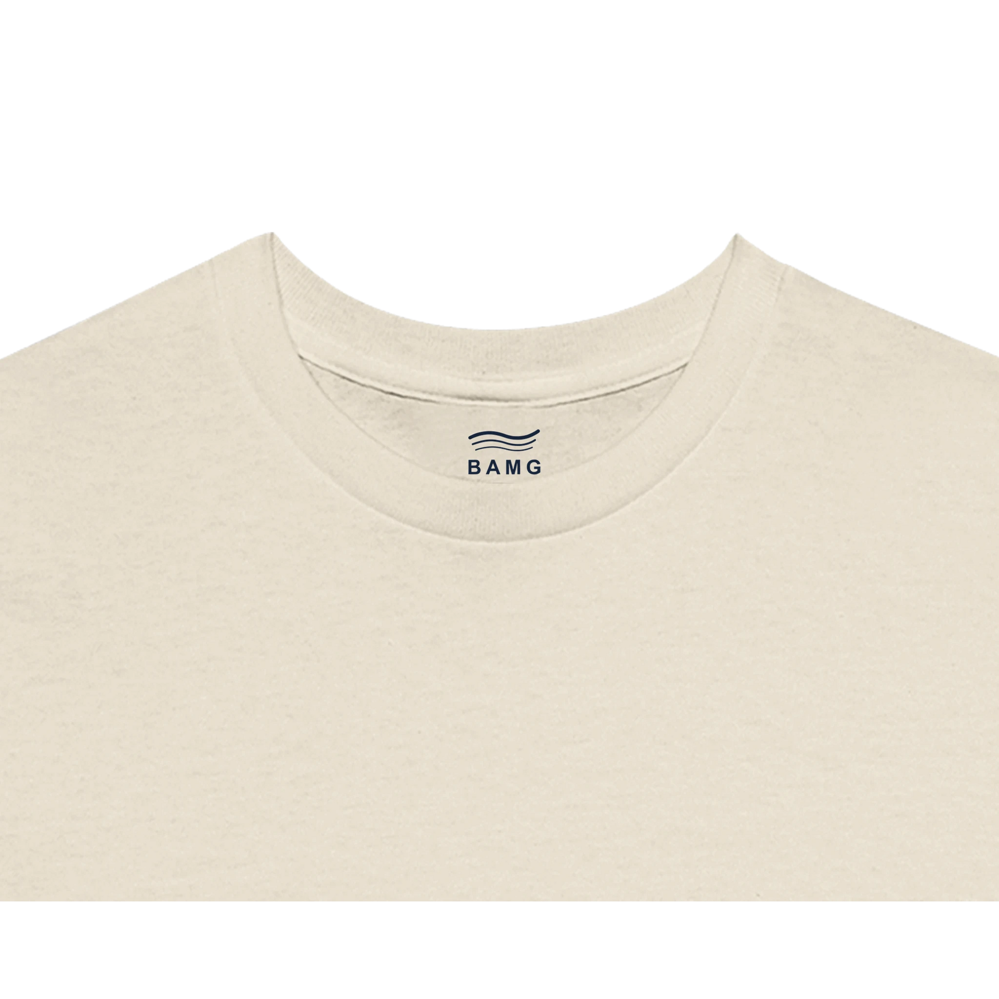 Marquage intérieur BAMG dans le col du T-shirt Emblème Sable
